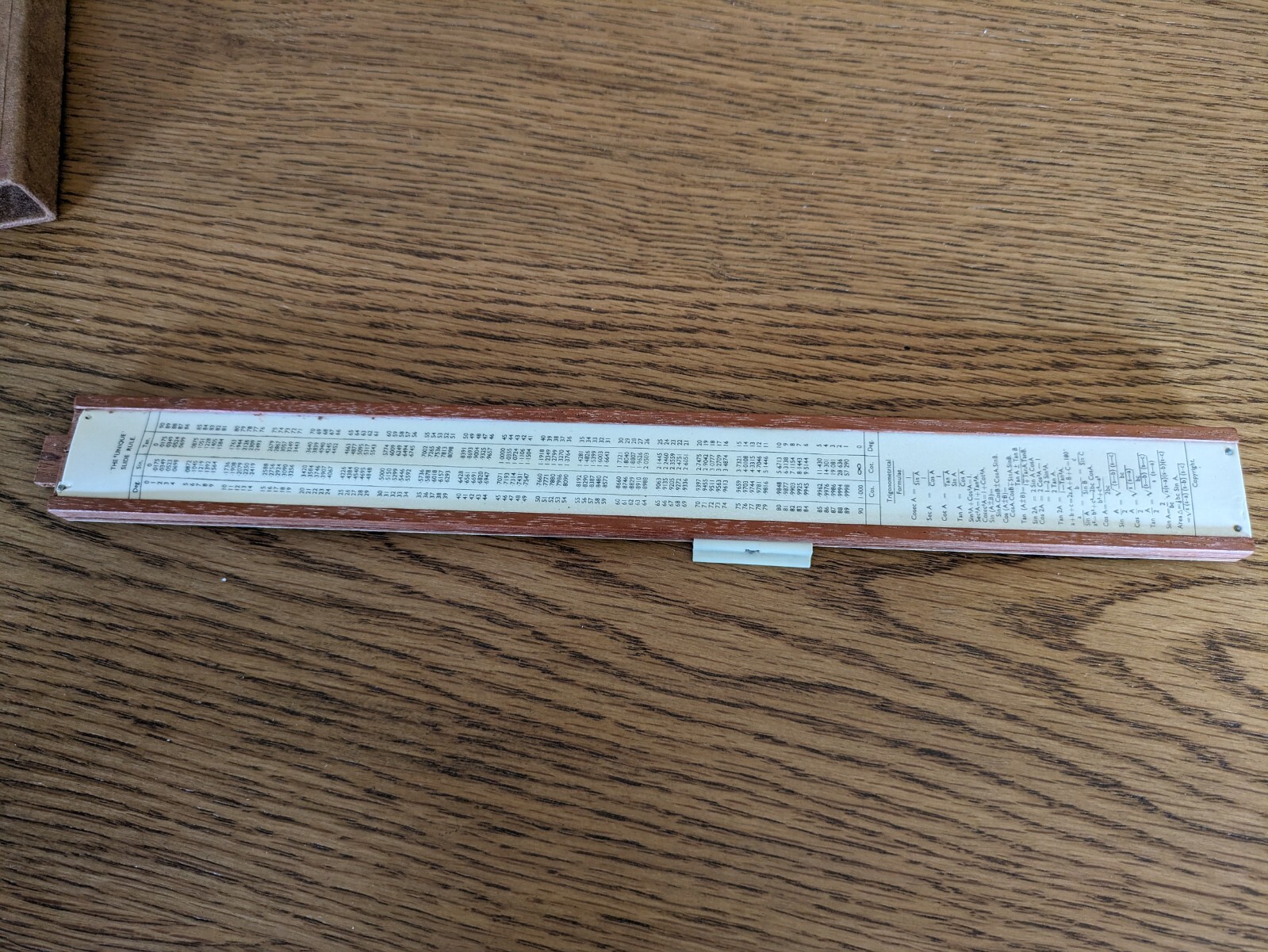 Vintage THE UNIQUE SLIDE RULE with Original Box