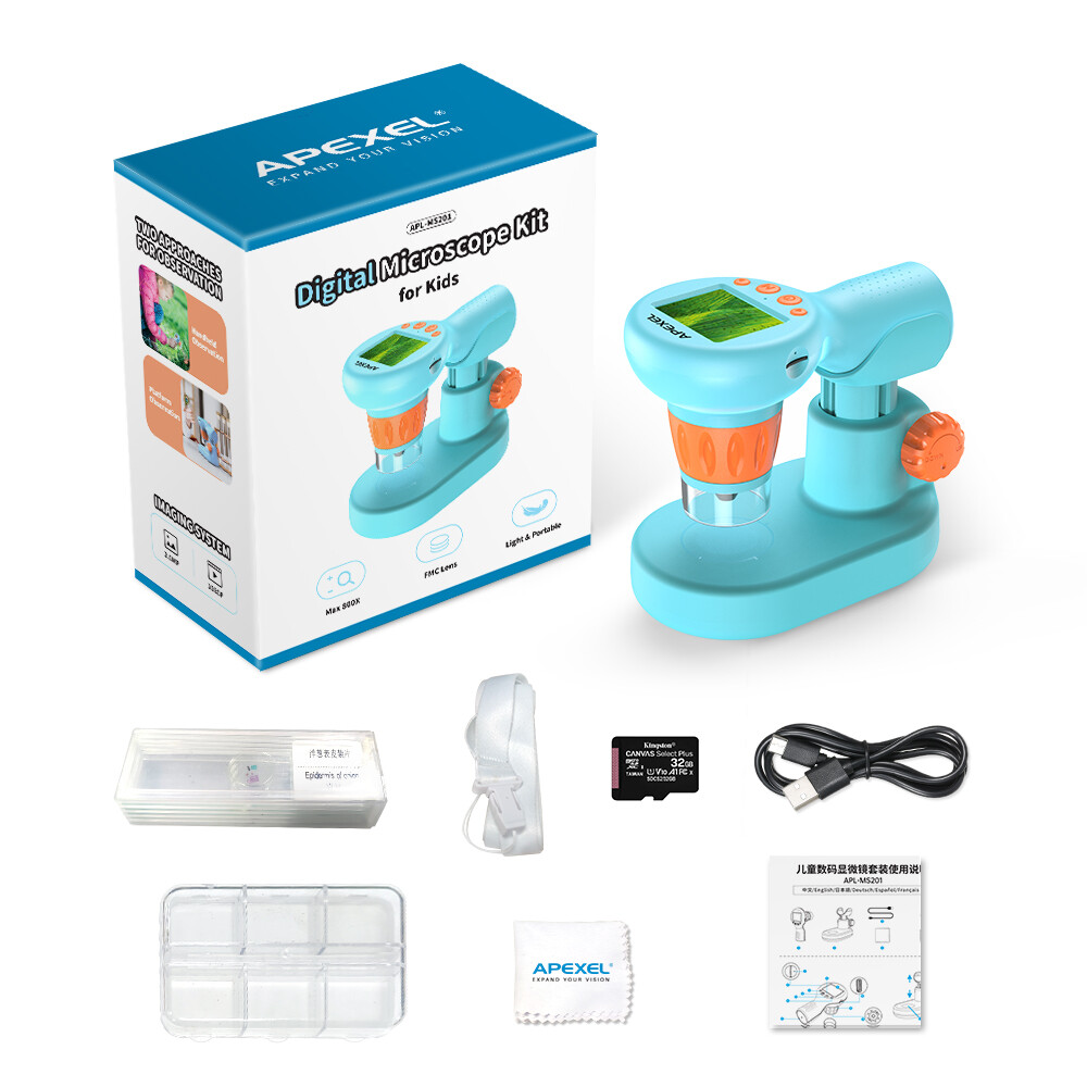APEXEL 800X Children Digital Microscope With LCD Screen Zoom Microscopes for Kid