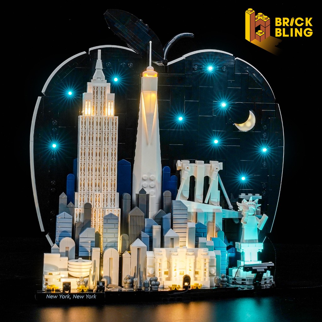 BrickBling LED Light for LEGO New York City – The Big Apple 21066 (Standard)