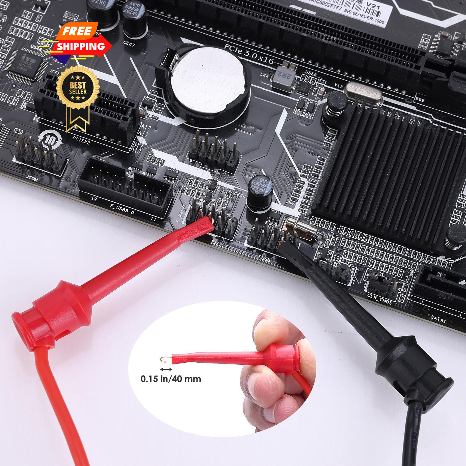EDGELEC 28 Pcs Multimeter Test Leads Kit with Replaceable Gold-Plated red