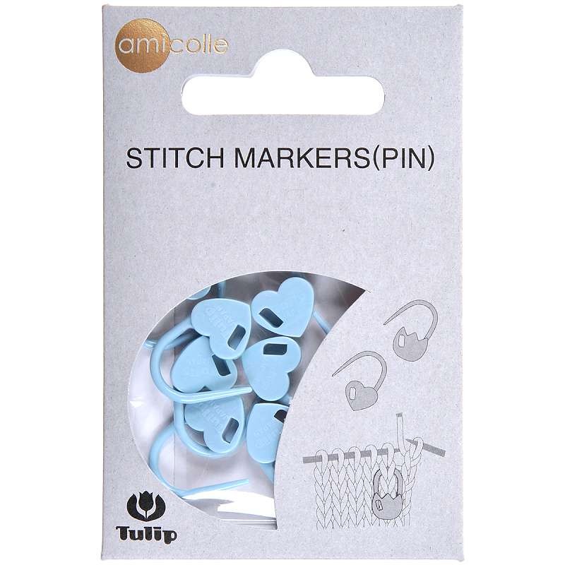 Tulip Stitch Markers 7/Pkg Heart/Blue