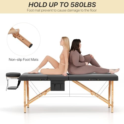 KCC Memory Foam Massage Table Portable Foldable 84x28in