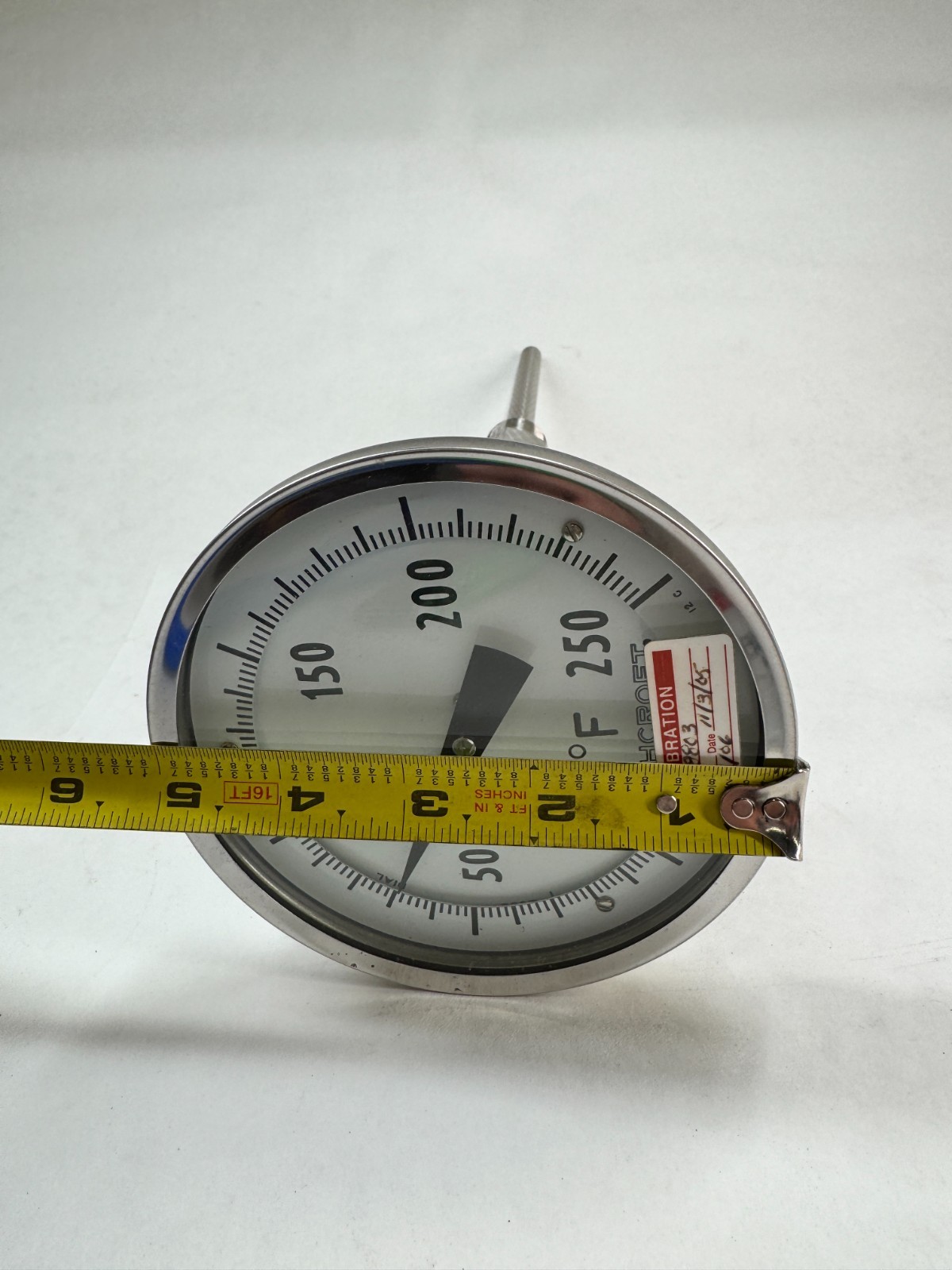 ASHCROFT Adjustable Angle Thermometer, 0-250F, 5" Face, 8" Stem, 3/4" NPT