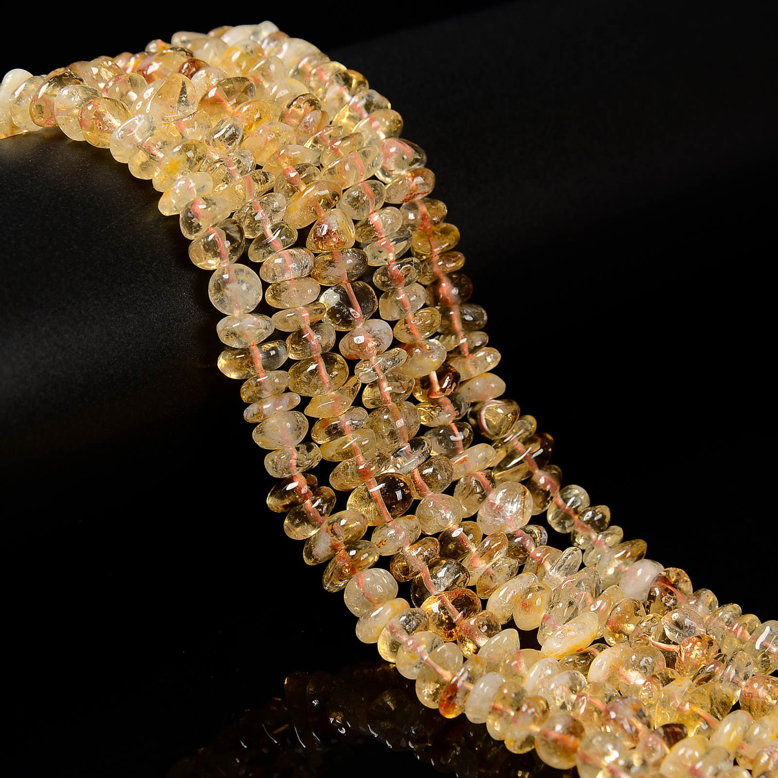 Citrine Center Drill Irregular Pebble Nugget Chips Beads 7-8mm 10-12mm 16'' Strd