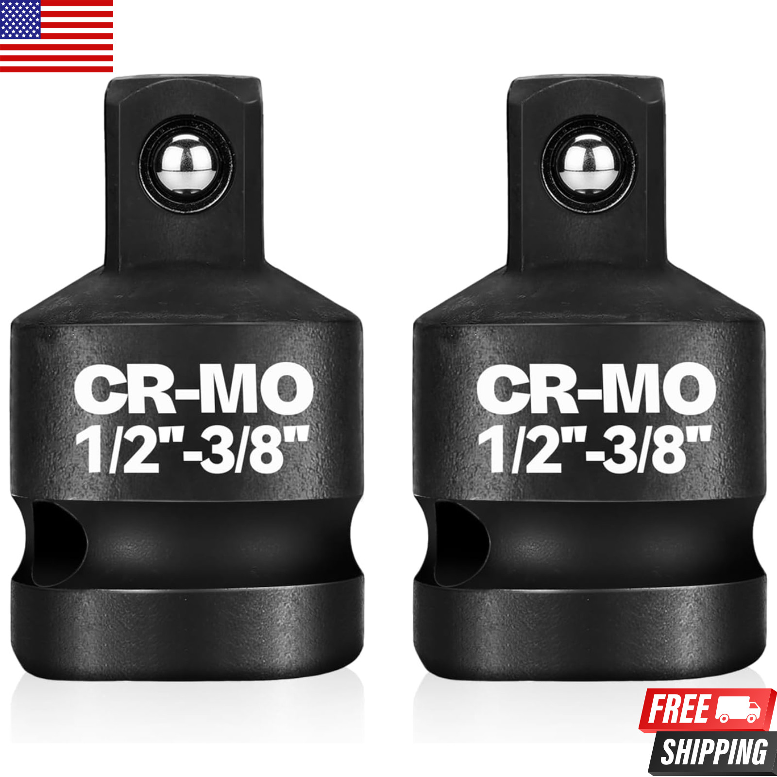 1/2" Female to 3/8" Male Impact Socket Adapter Reducer Set, 2 Pcs Chrome Molybde
