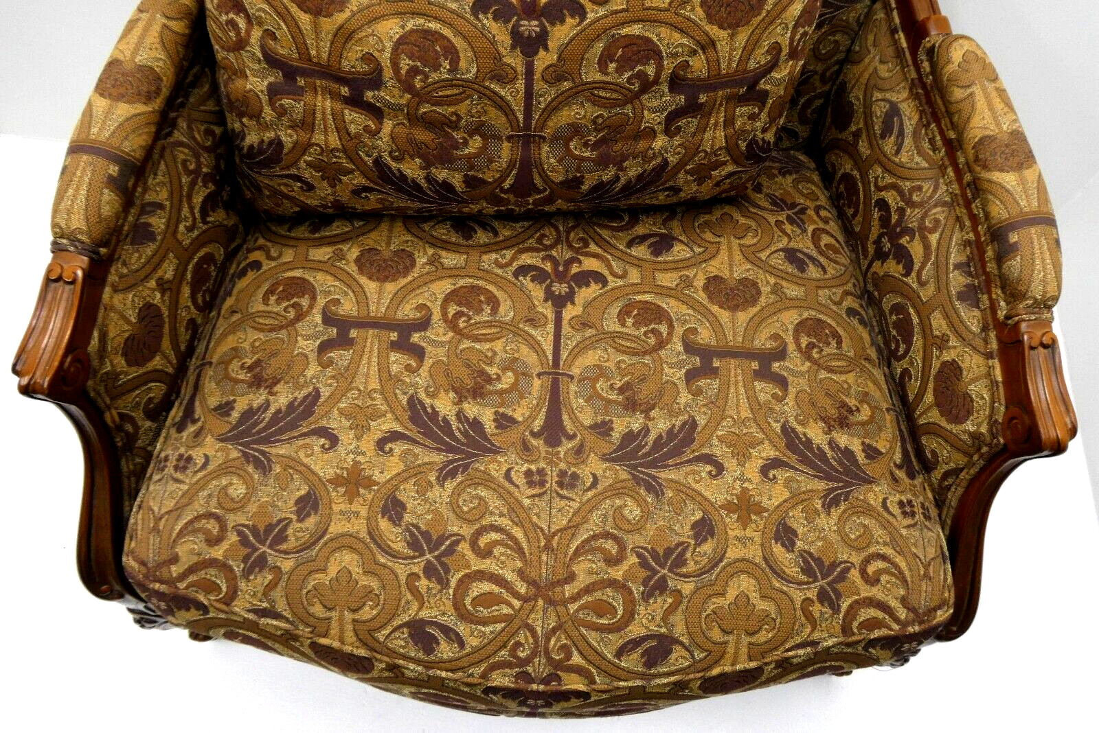 Used Clyde Pearson Company Lane Co Burgundy Cushioned Arch Wood Accent Chair