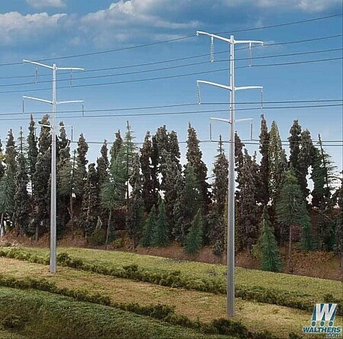 Walthers Modern High Voltage Transmission Towers - Kit - Poles stand 9-3/4''