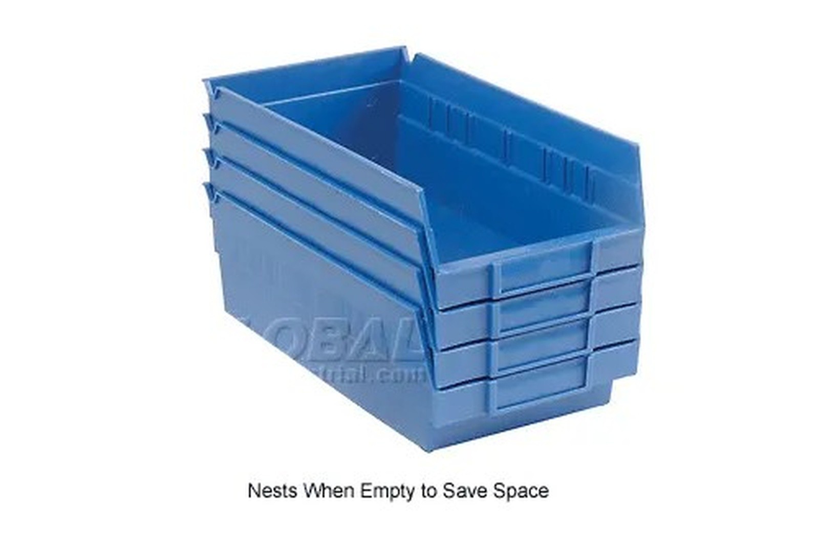 Plastic Nesting Storage Shelf Bin 6-5/8"W x 11-5/8"L x 4"H Blue - Pkg Qty 12