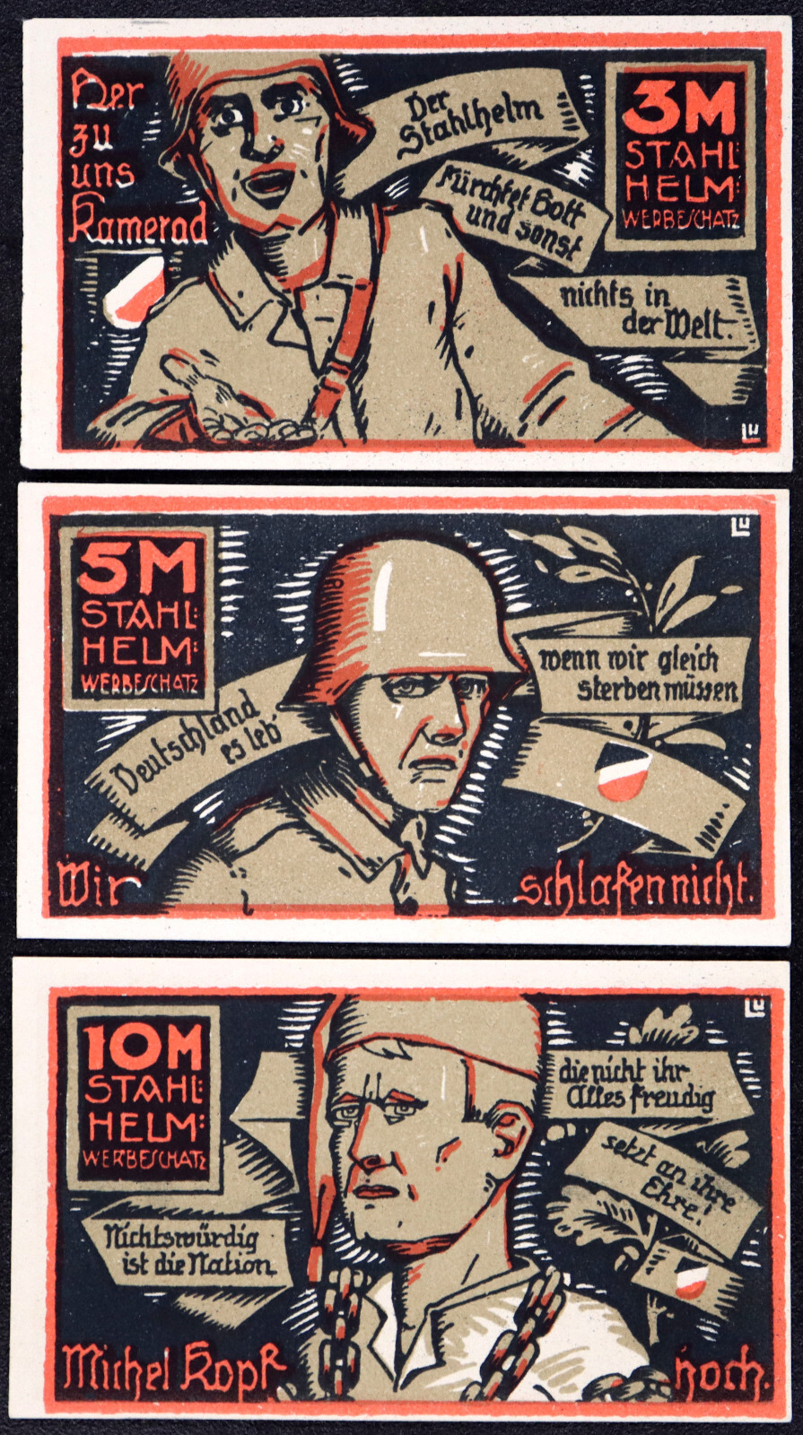 HAMBURG 1922 XX-RARE "Der Stahlhelm, Bund der Frontsoldaten" Complete Notgeld