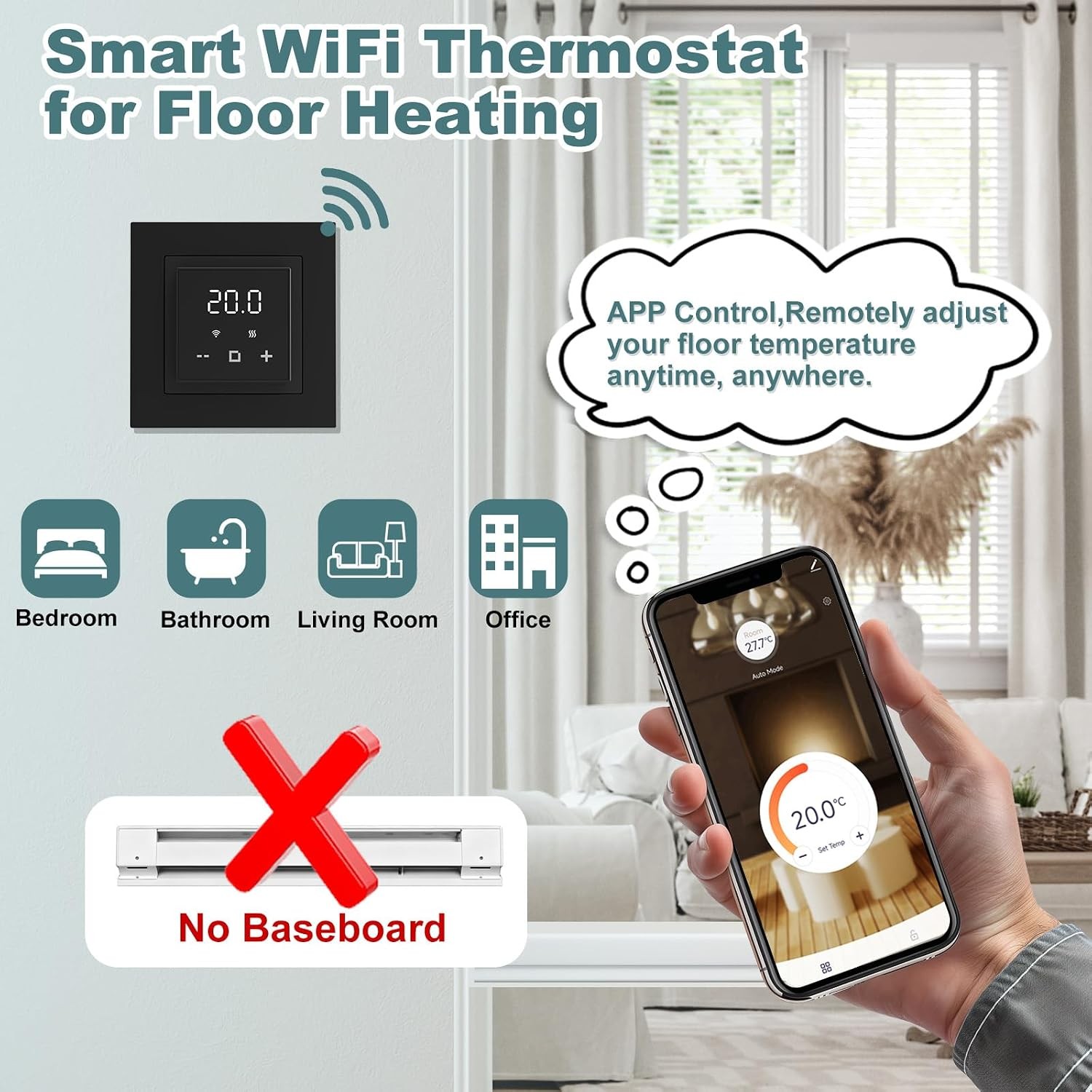 WiFi Thermostat Electric Floor Heating Touchscreen
