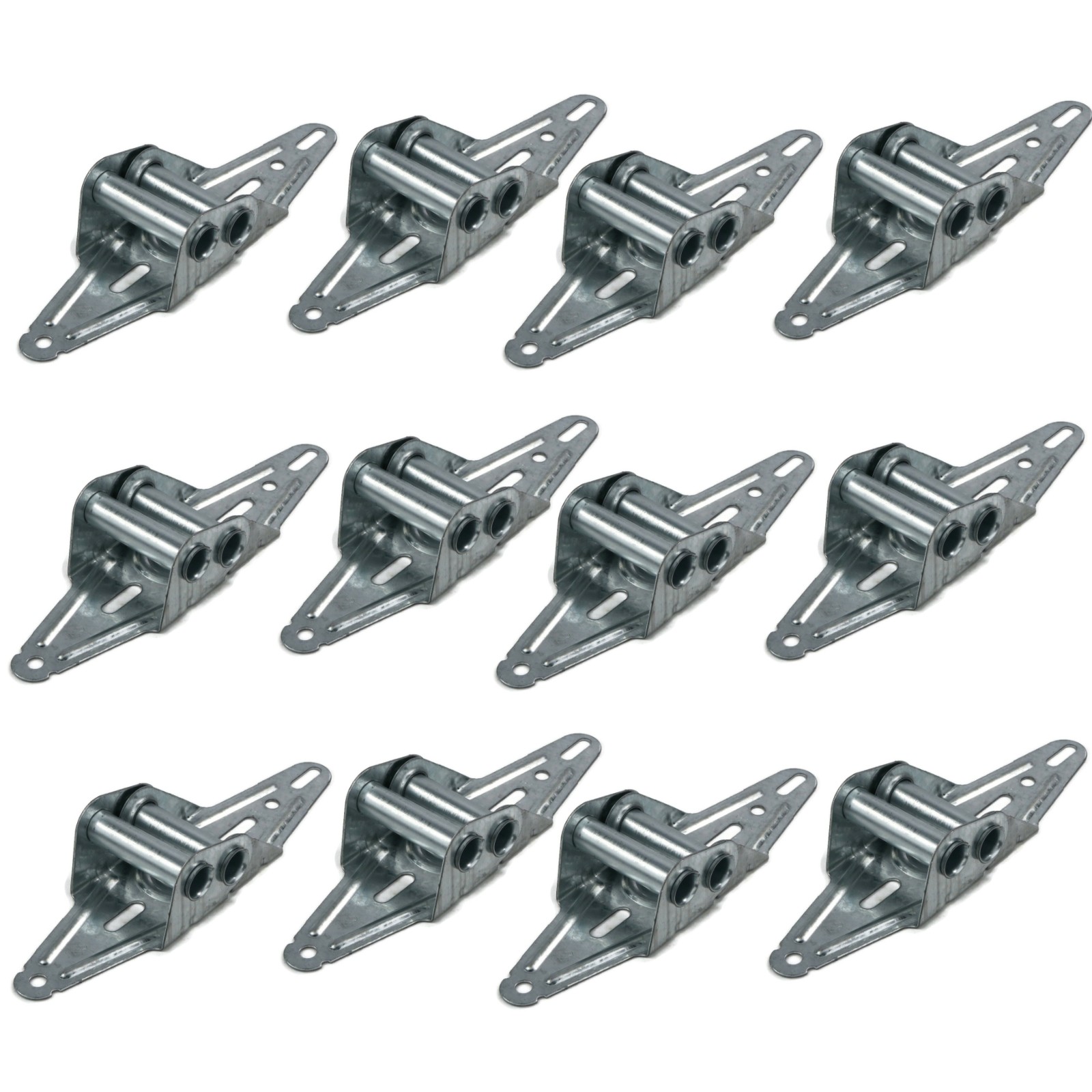 (Pack of 12) 18 Gauge Garage Door #2 Hinge, Predrilled Assorted Hole Combination