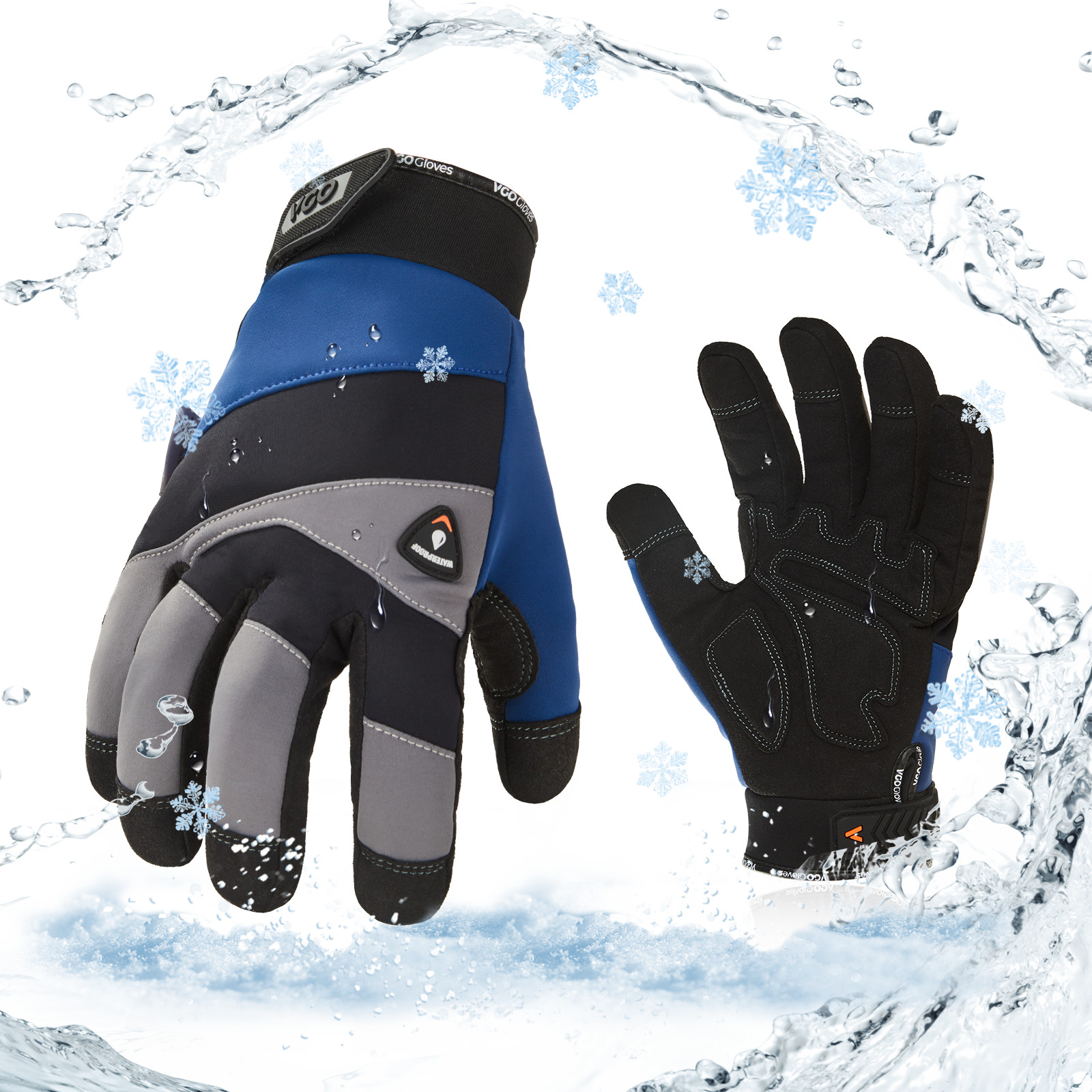 Vgo 2 Pairs  -20℃/-4°F COLDPROOF, Winter Work Gloves, Oil Resistant (SL7721FW)