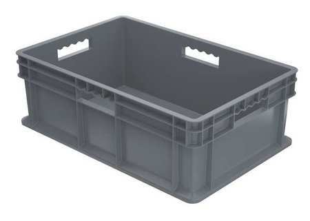 Akro-Mils 37688Grey Straight Wall Container, Gray, Industrial Grade Polymer, 23