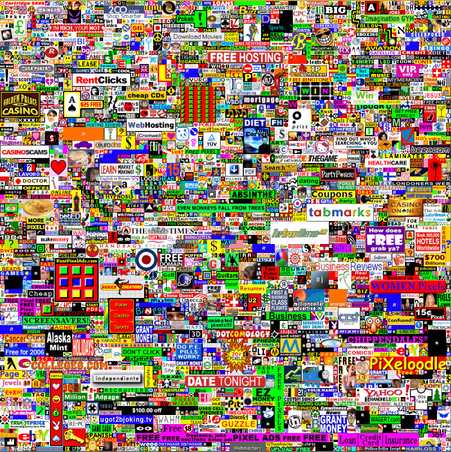 100 Pixels on MillionDollarHomepage.com linked to Googabay.com