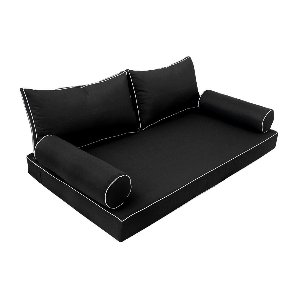 Style2 5PC Contrast Pipe Daybed Mattress Cushion Complete Set Queen Size AD109