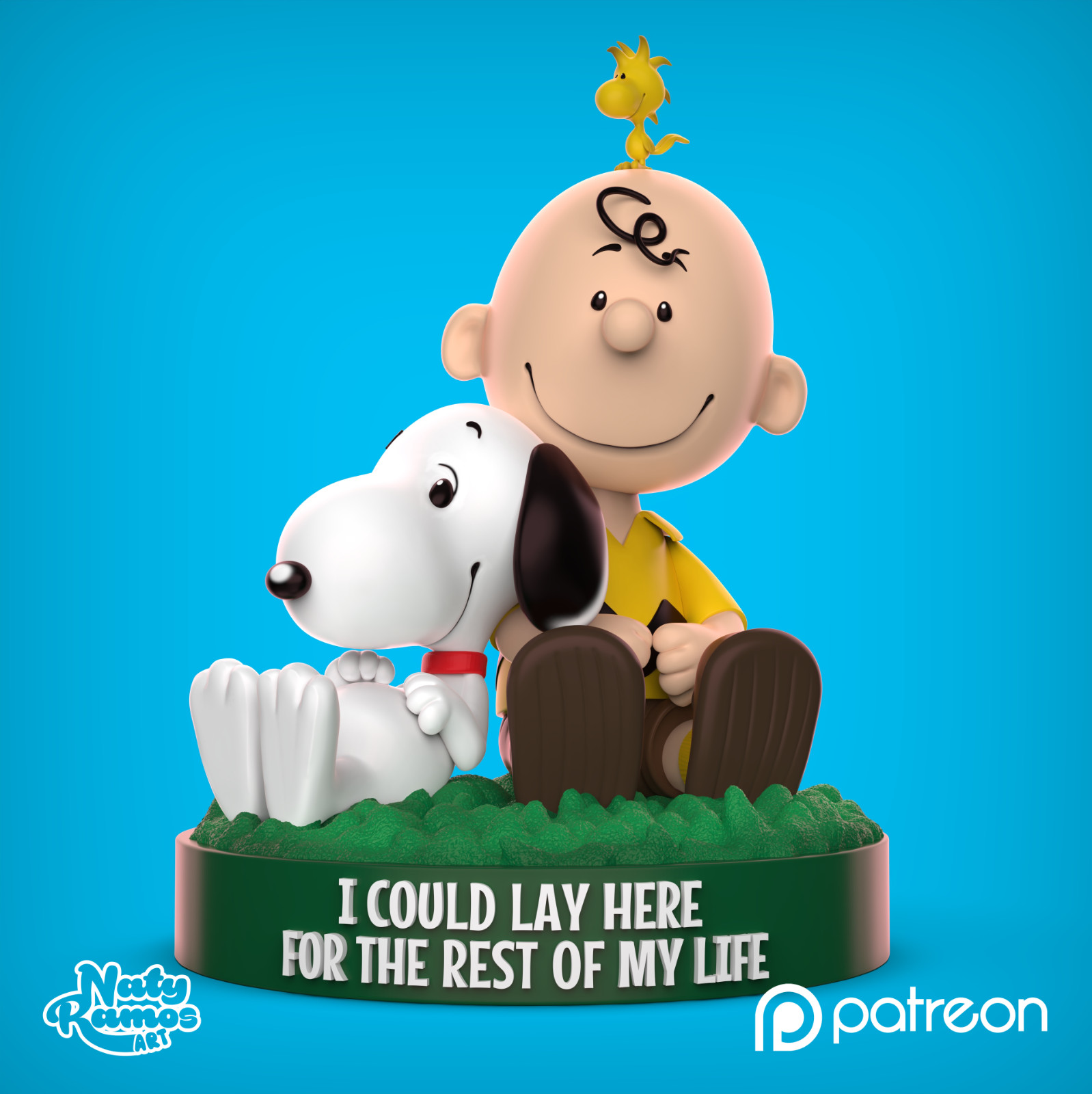 UNPAINTED Charlie Brown Snoopy Diorama Peanuts 3D Printed Model Kit NR