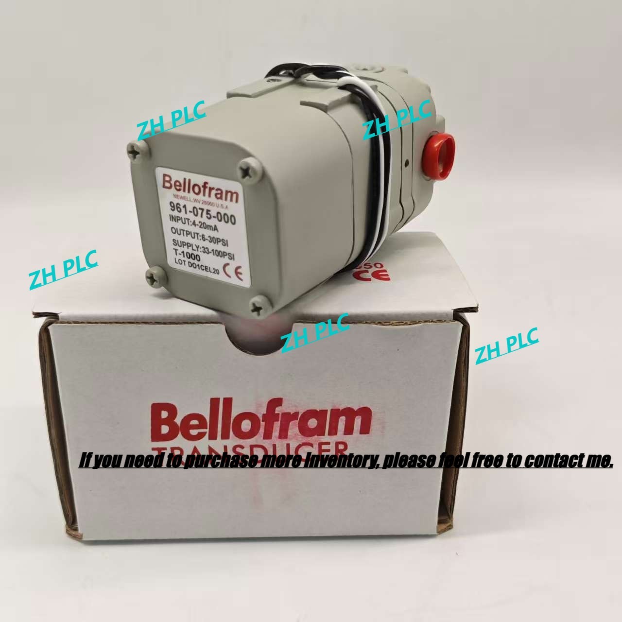 1pc New BELLOFRAM 961-075-000 T-1000 4-20ma 6-30PSI Electric Proportional Valve