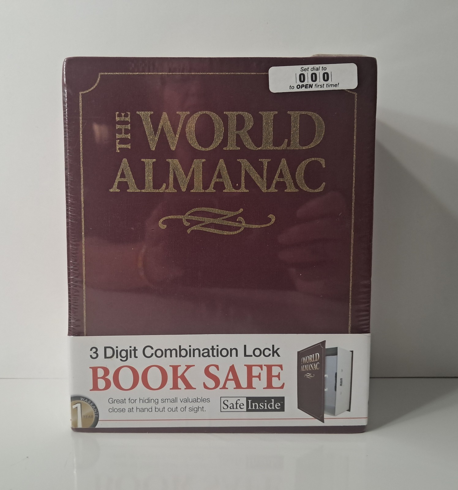 World Geography 3 Digit Combination Lock Book Safe Heavy-Duty Durable Red