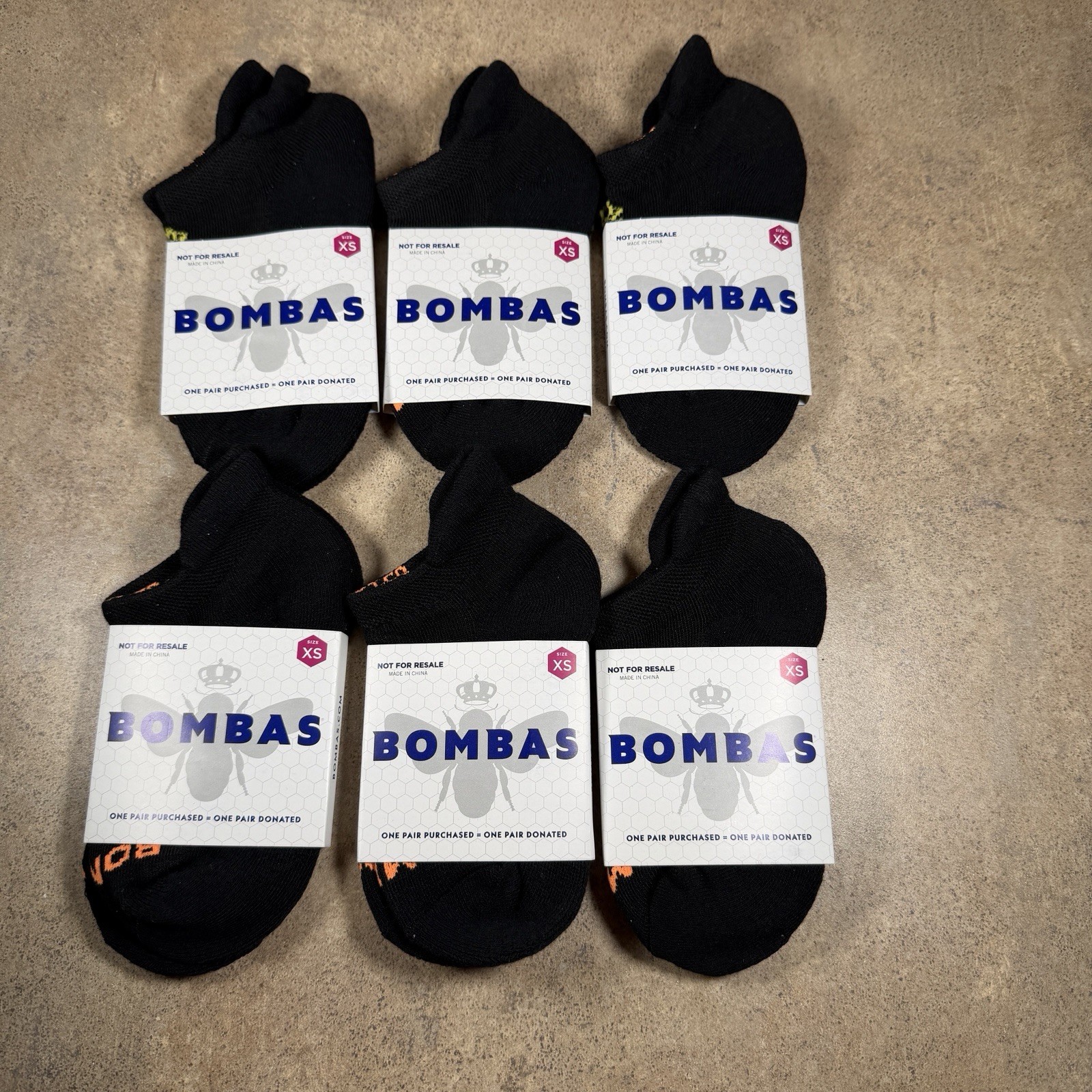 (6 Pairs)  BNWT Bombas Ankle Socks Extra Small (Fits Kid Sizes 1-6)