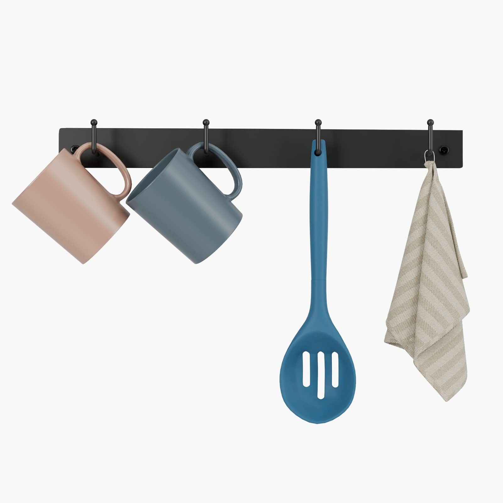 Coffee Mug Holder Wall Mounted with 12 Hooks (Regular - Additional Mug Rack)