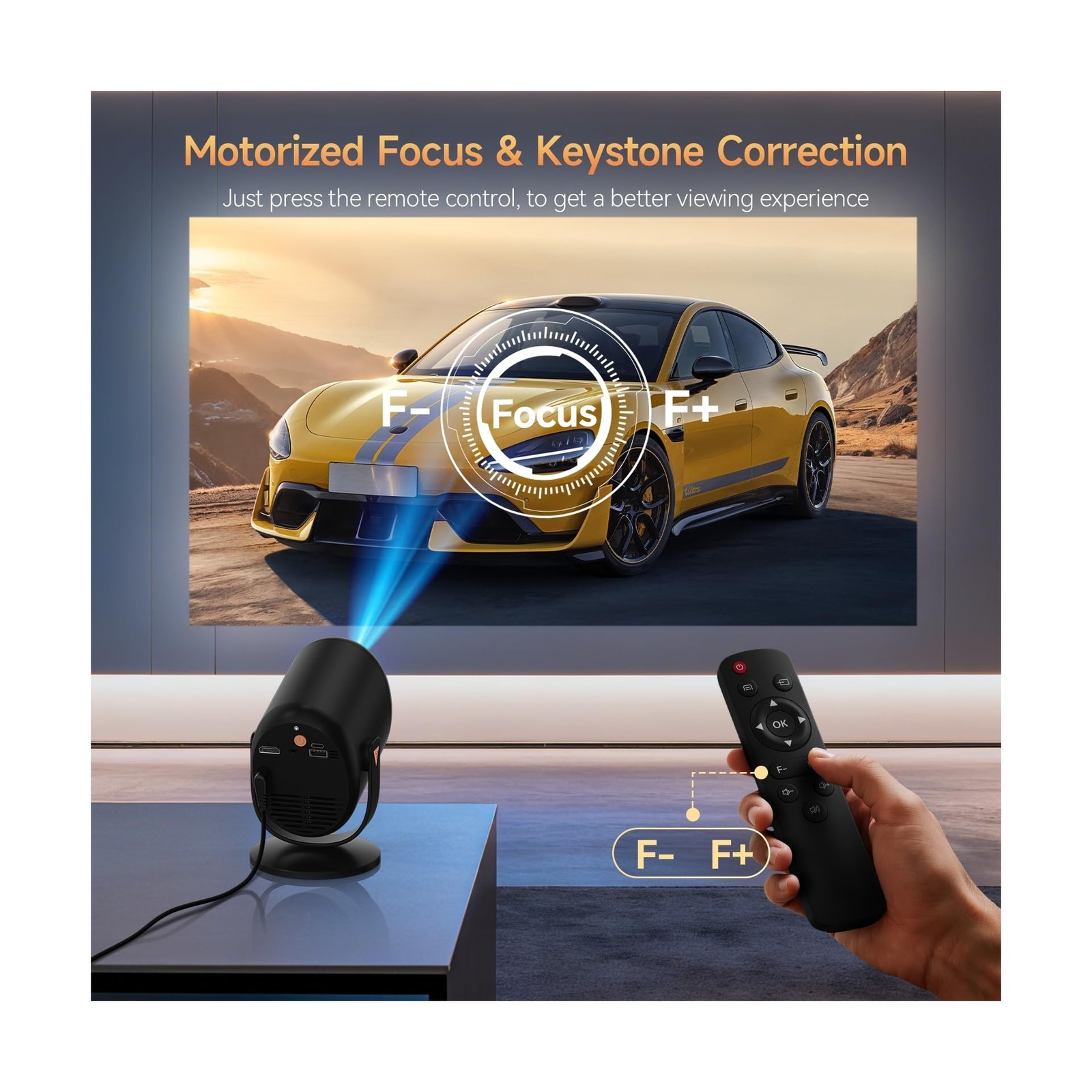 Mini Projector with WiFi and Bluetooth, Portable Projector Native 1080P Suppo...