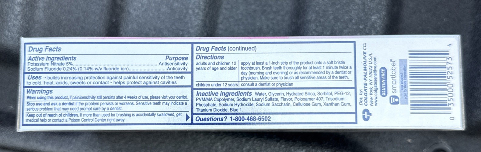 Colgate Sensitive Whitening Toothpaste Gel for Sensitive Teeth Fresh Mint 2pk