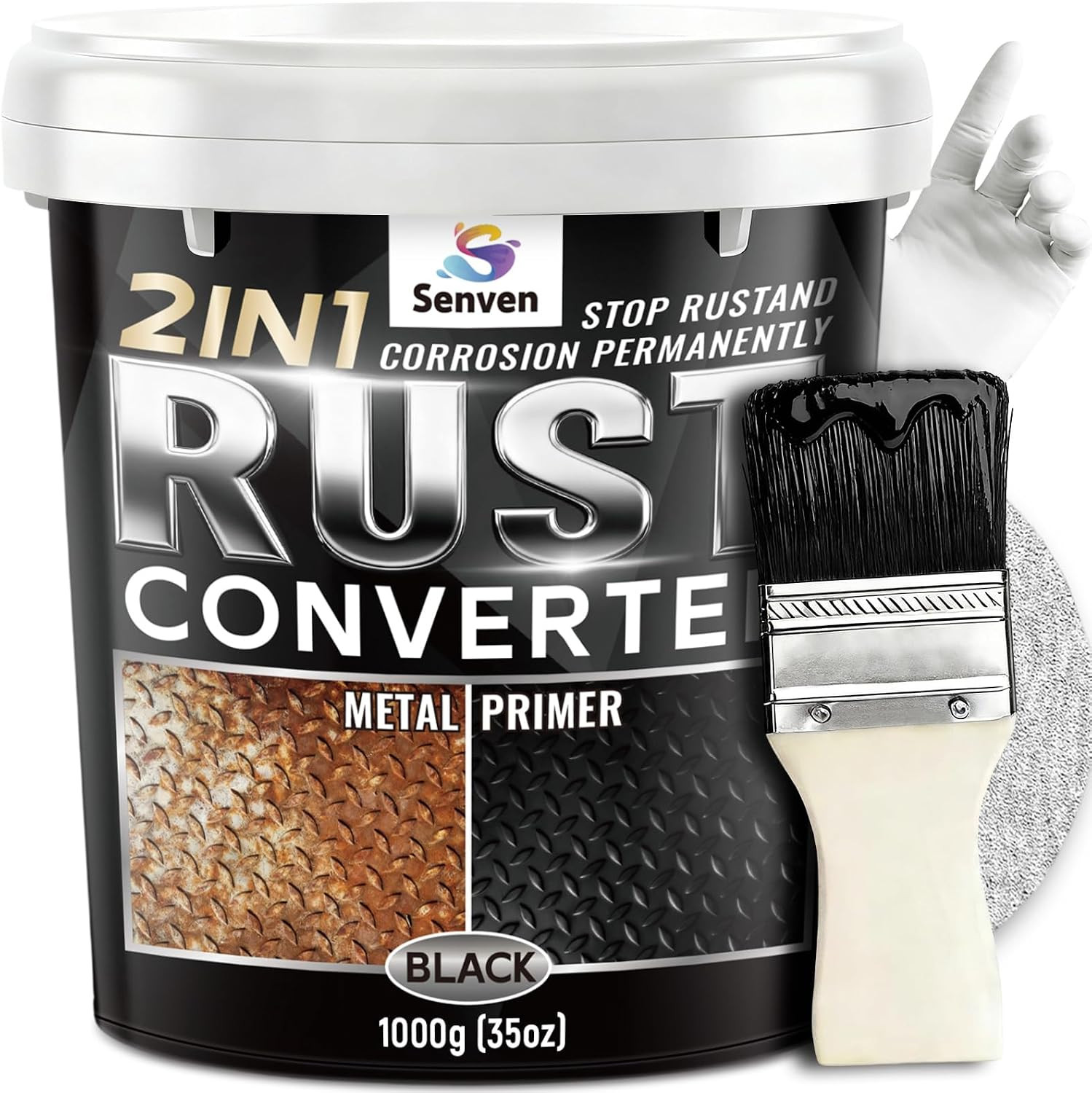 Rust Converter for Metal 2 in 1 Rust Converter Metal Primer 35 Oz Black Rust Ref