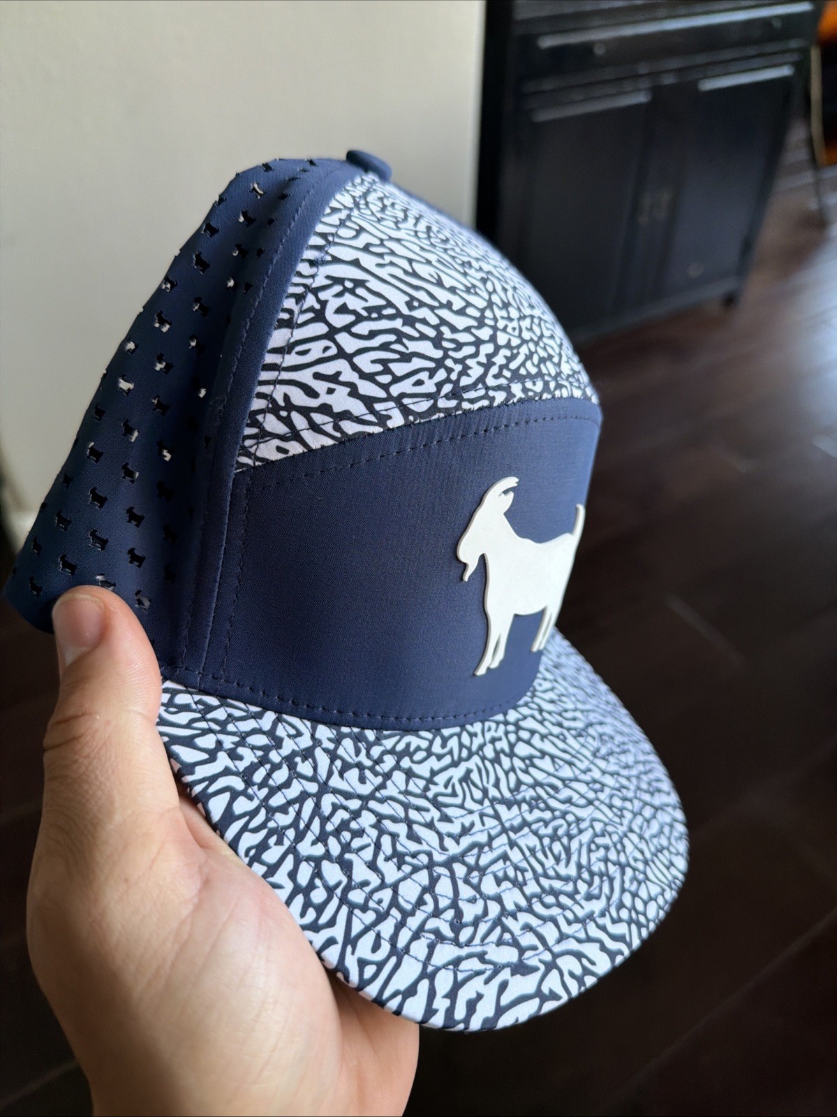 Goated Golf Hat White And Blue