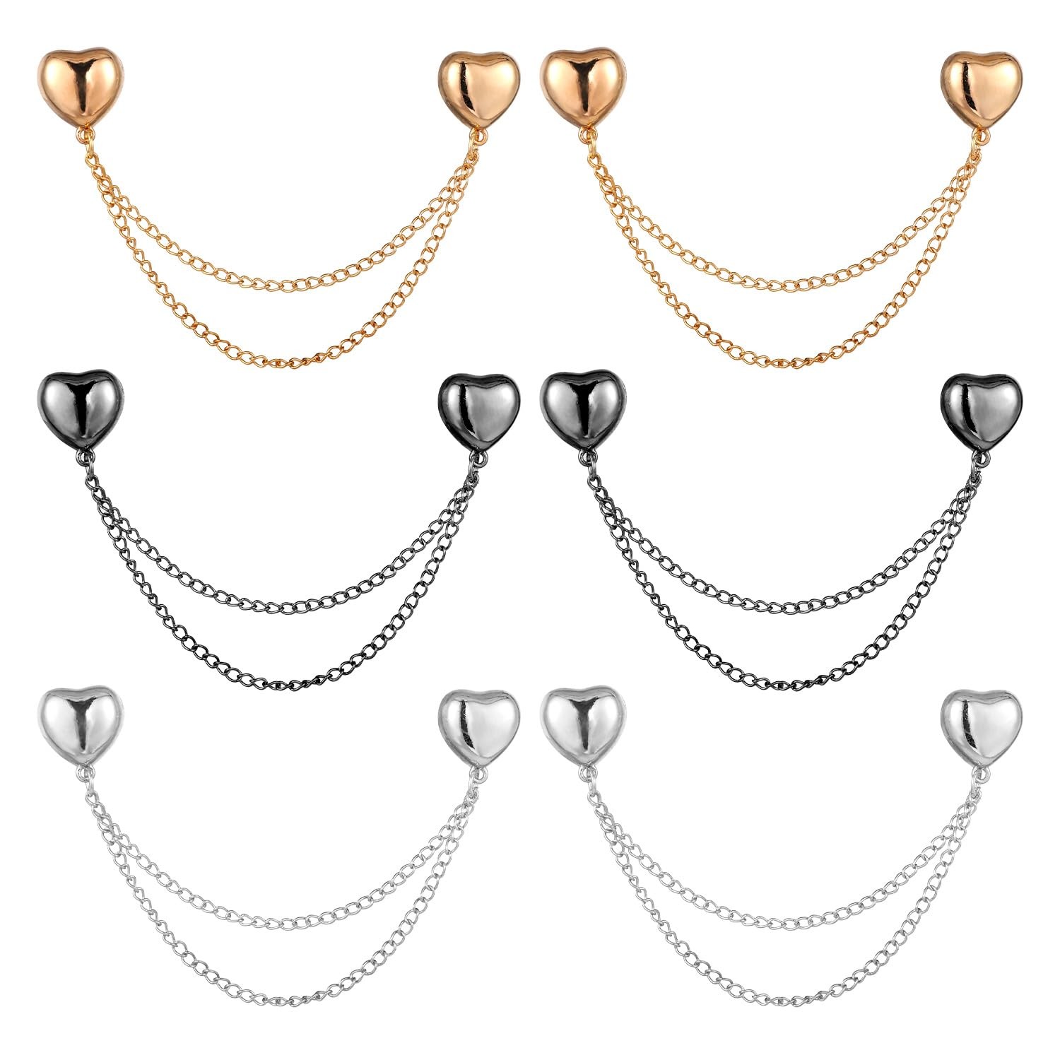 6pcs Magnet Clothing Pins, Metal 4.37x0.47 inches / 11.1x1.2 cm, golden