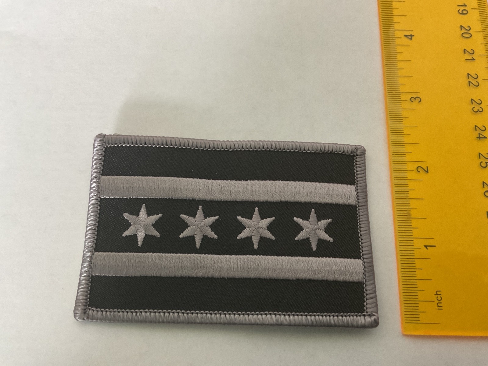 Flag Patch With 4 Stars with Grey and Black Subdued collectors patch  New