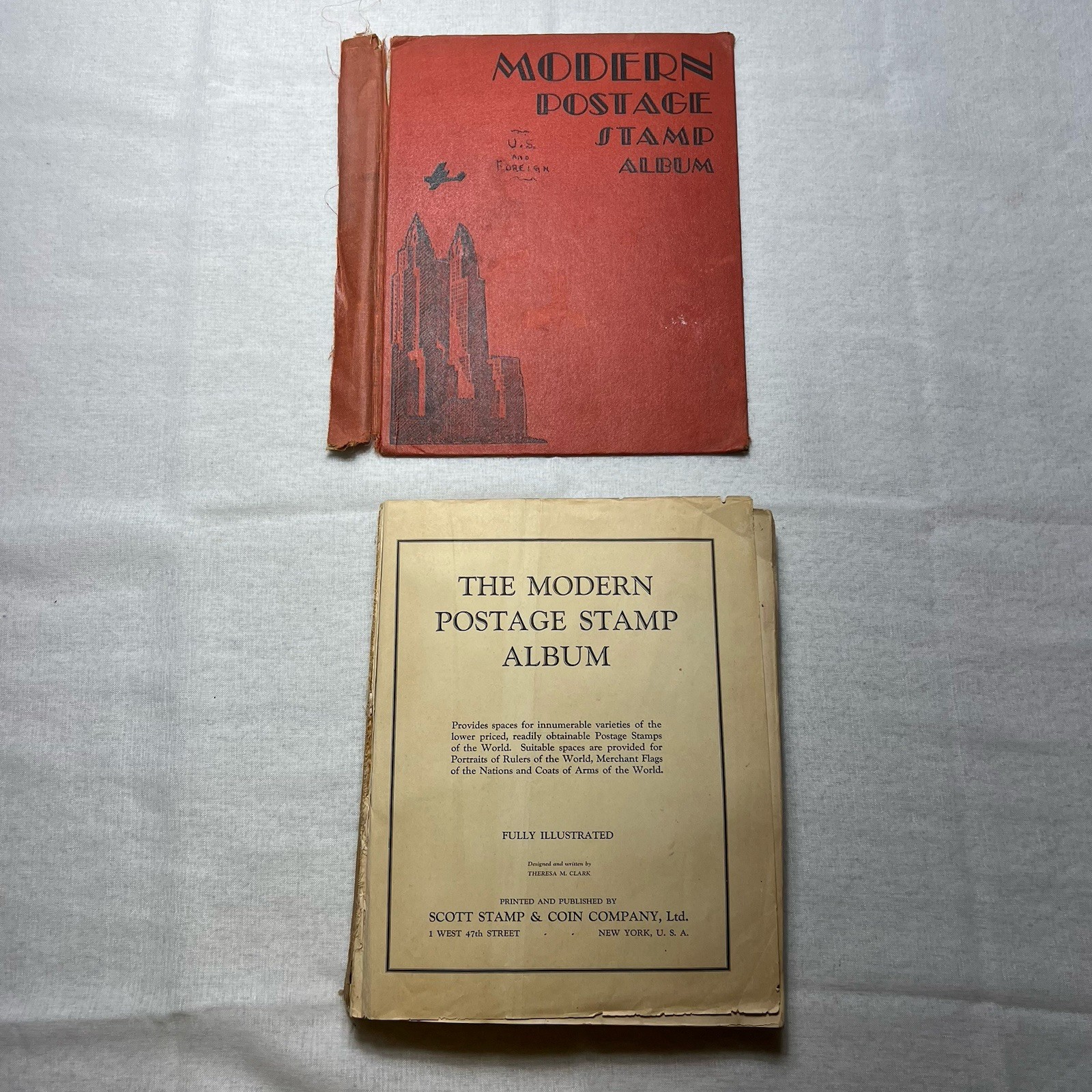 VTG  Modern Postage Stamp Album Filled With Mostly 1920’s & 30’s Stamps Hundreds