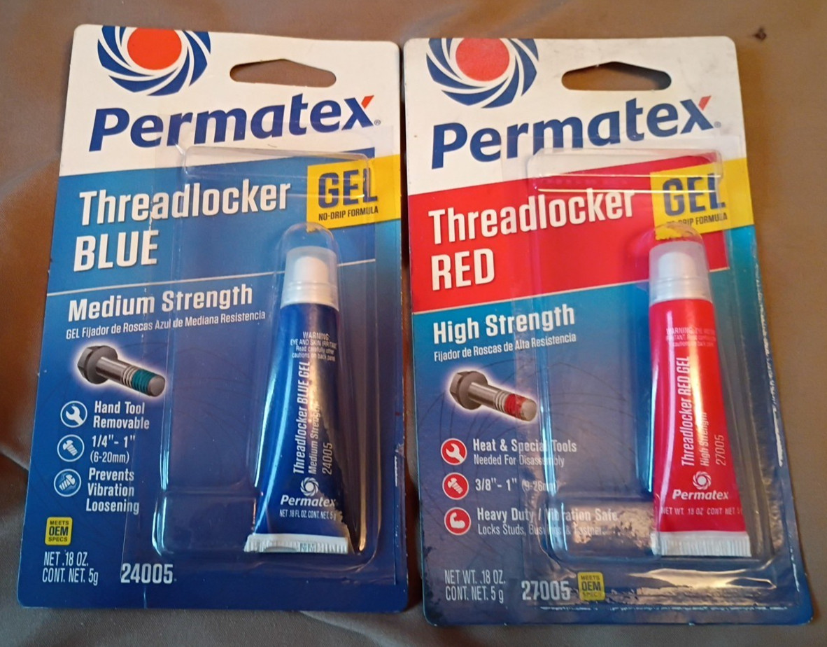 Permatex 24005 - Medium Strength Threadlocker Blue Gel (5g) + 27005 HI Strength