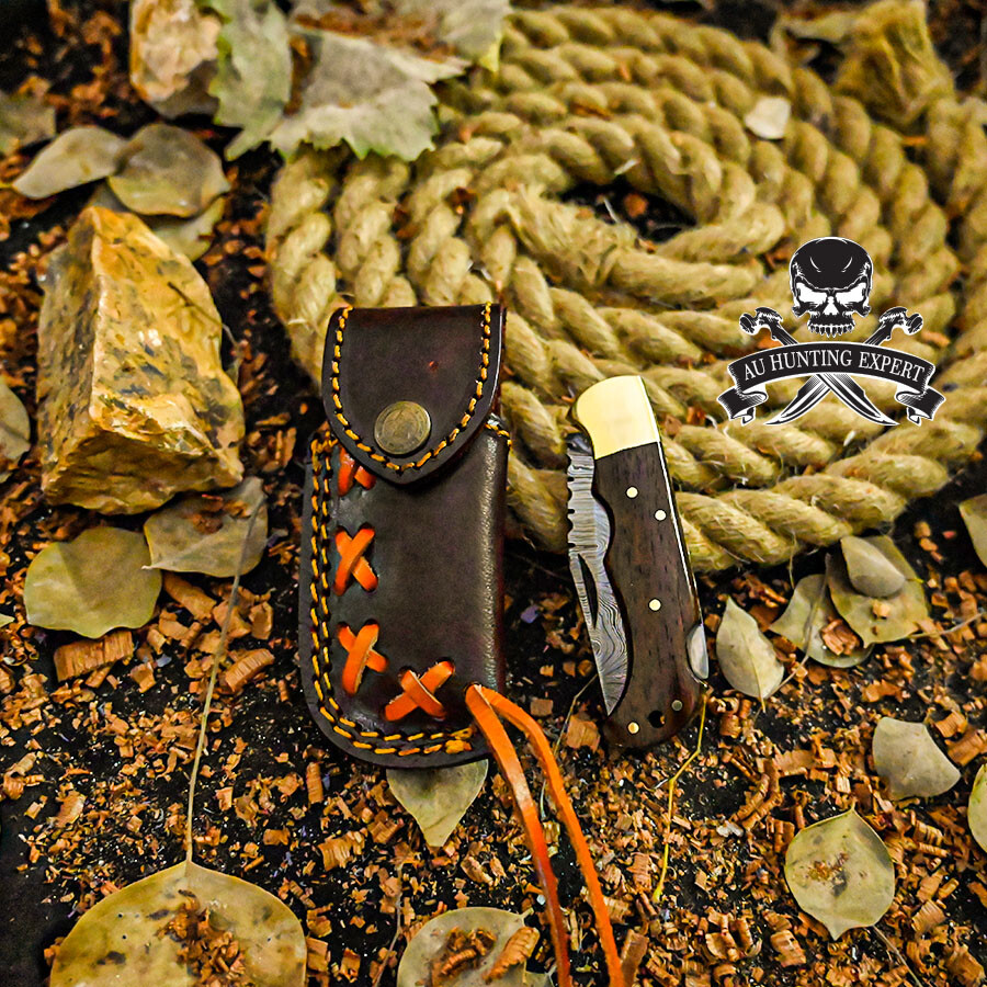 Damascus Steel Folding Knife Hunting Camping Fishing  Tactical Pocket Knife