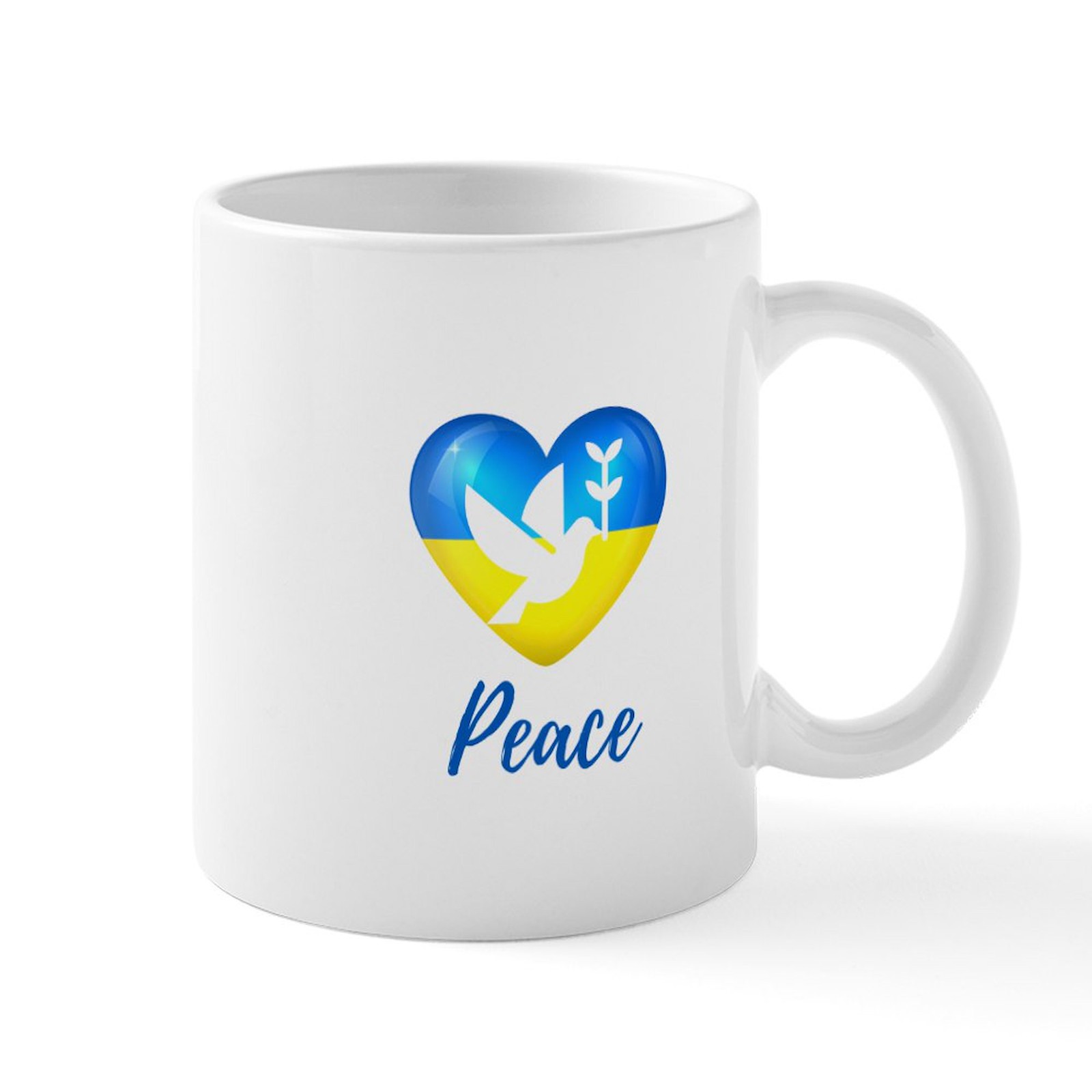 CafePress Ukraine Flag Peace Dove Mugs 11 oz Ceramic Mug (911281383)