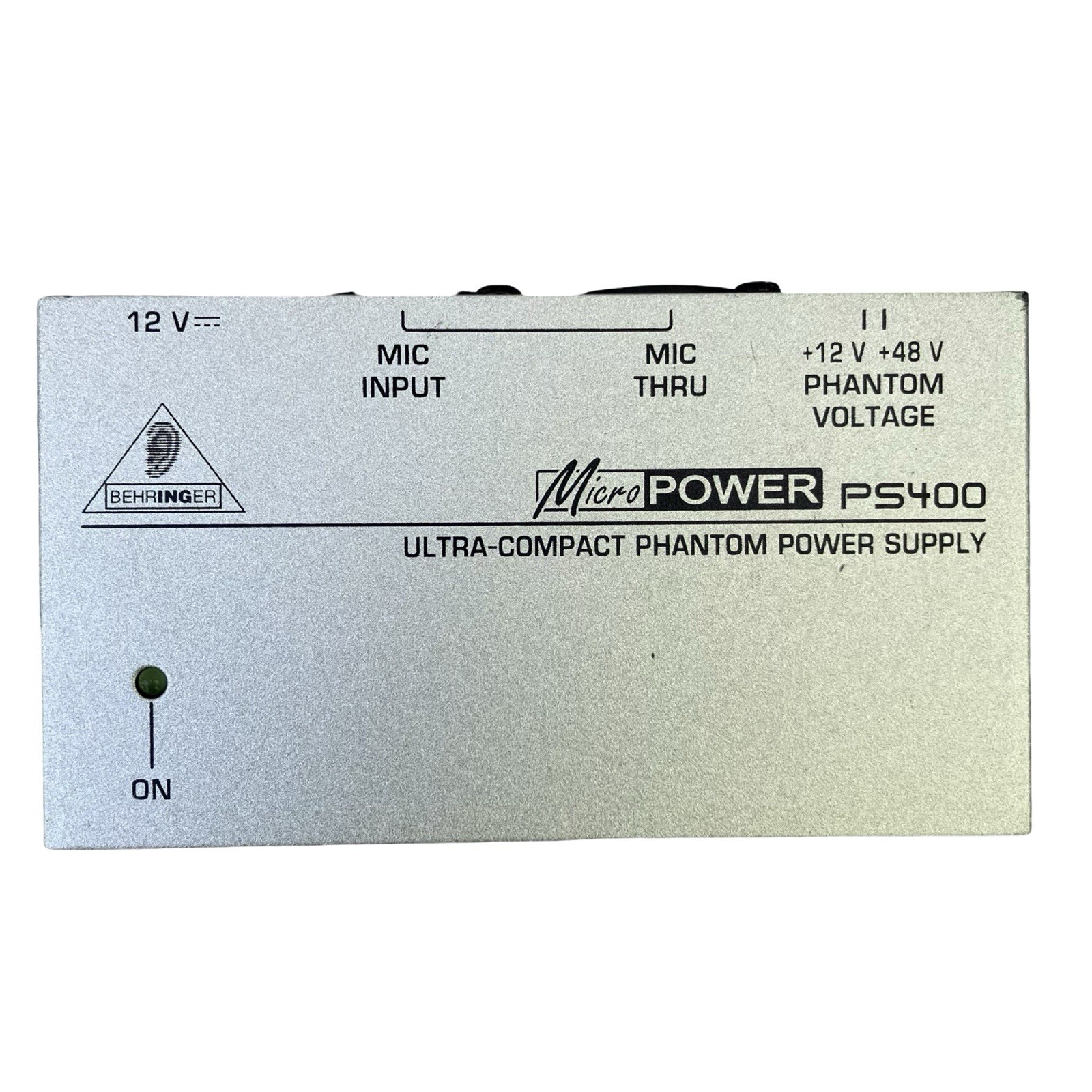Behringer MicroPOWER PS400 Ultra Compact Phantom 12V Power Supply Silver Tested