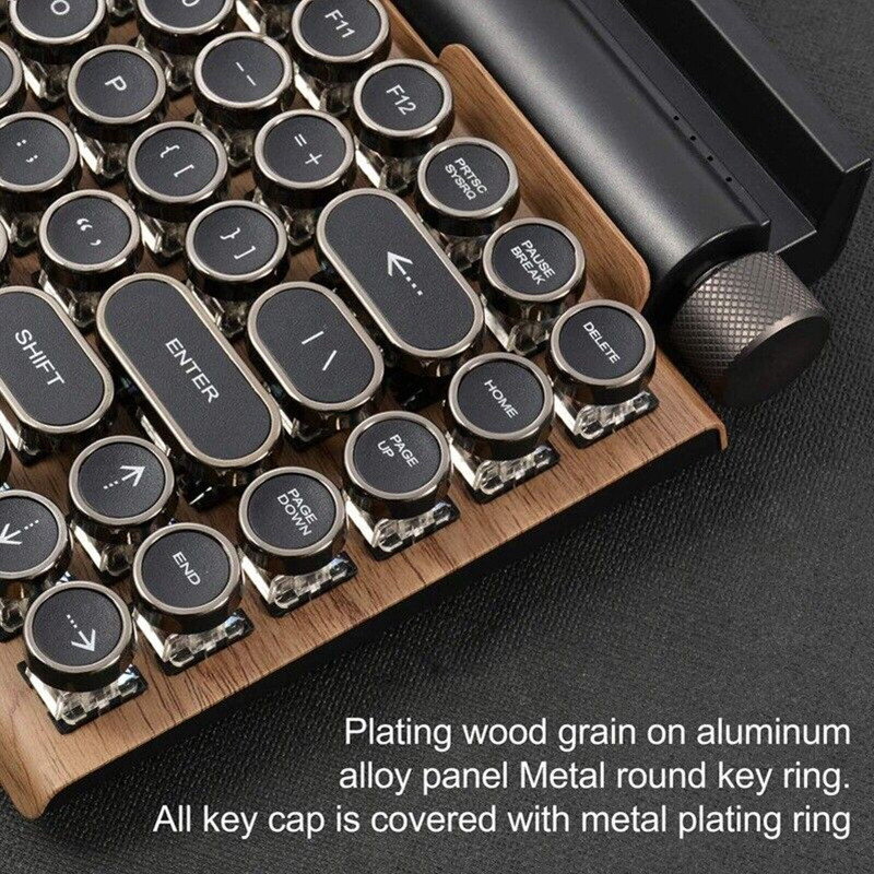 Retro Typewriter Keyboard Wireless Bluetooth Mechanical Keyboards 83 Keys NEW