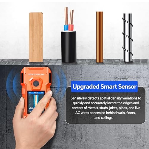Stud Finder Wall Scanner - 6 in 1 Rechargeable Electronic Wall Detector Orange