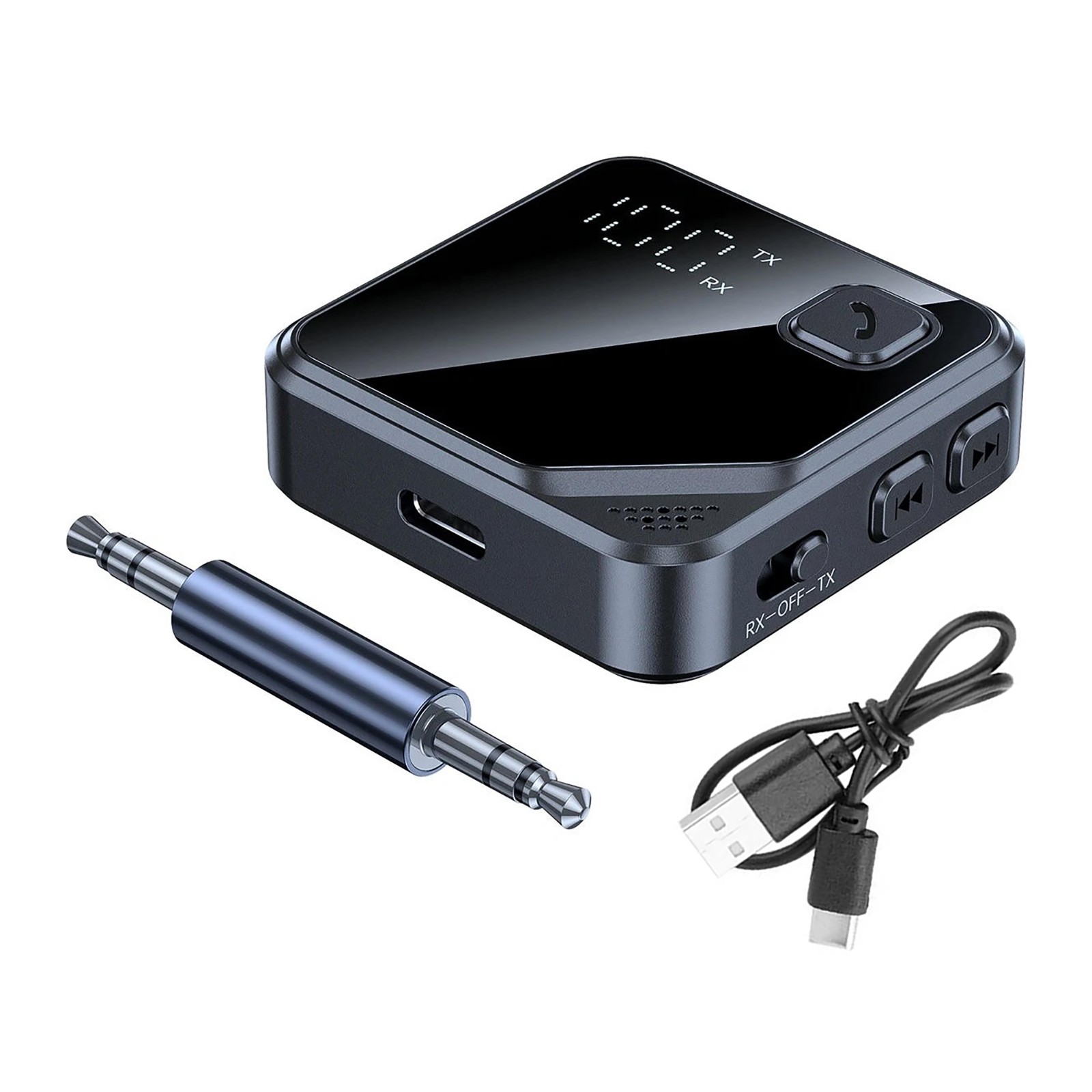Bluetooth 5.4 Audio Transmitter Receiver 2-in-1 Wireless 3.5mm Jack Adapter