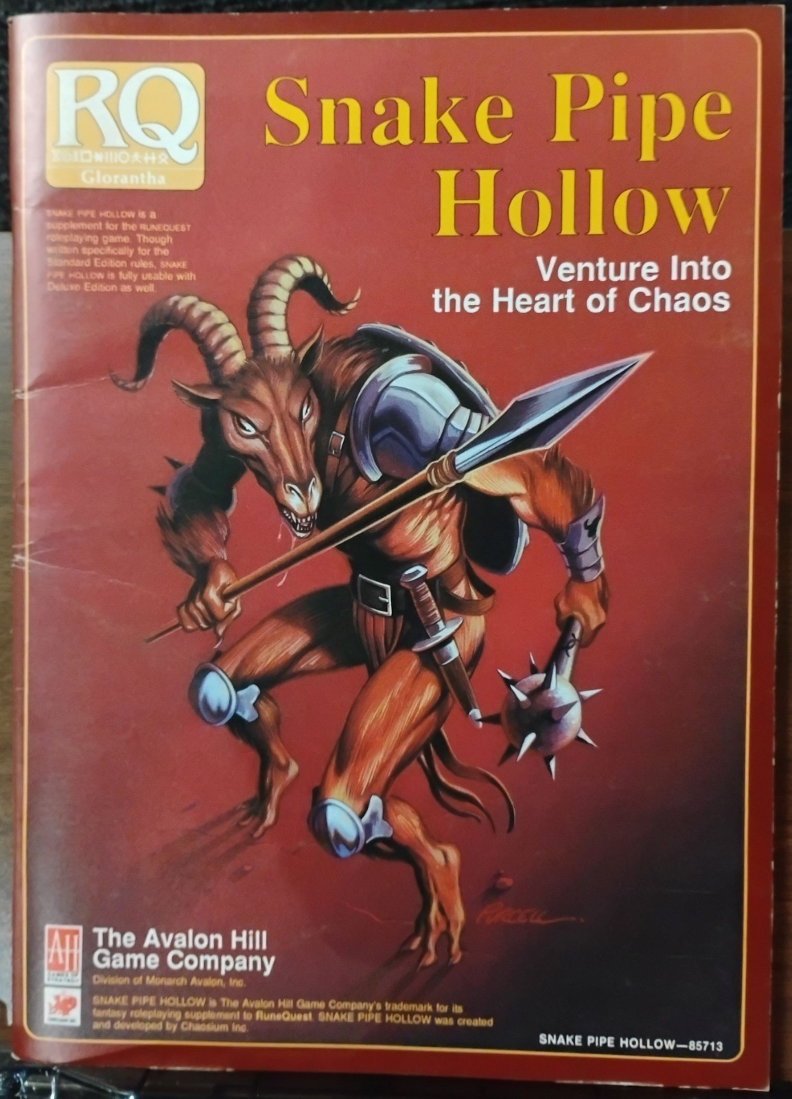 1987 Avalon Hill RuneQuest Snake Pipe Hollow RPG Adventure Module Glorantha VG