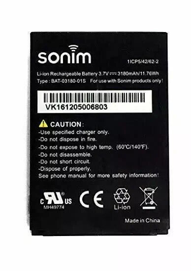 Sonim XP5 XP5S Standard Battery OEM Sonim Lithium Ion Battery BAT-03180-01S