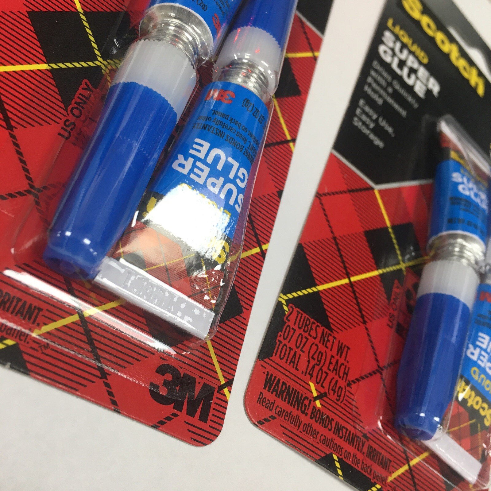 Super Glue Liquid 2 x 2Pkg .07oz (4 Bottles) 051111025949 Scotch - Free Shipping