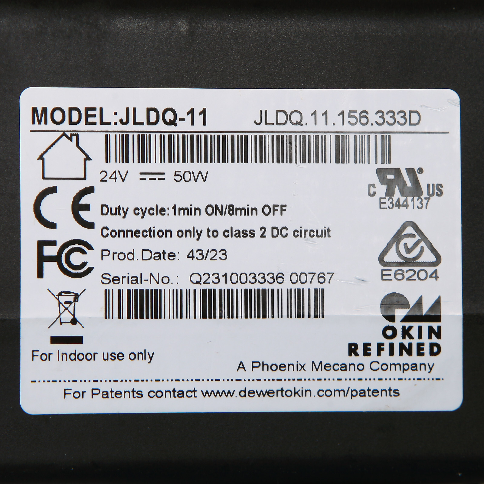 Okin Linear Actuator Motor Model JLDQ.11.156.333D for Power Recliner Lift Chairs
