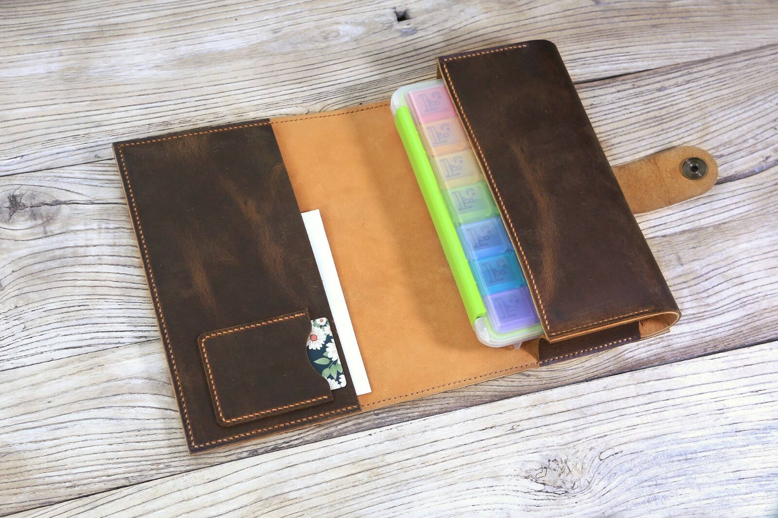 7 day weekly pill organizer box with leather case pill organizer 2 4 times a day