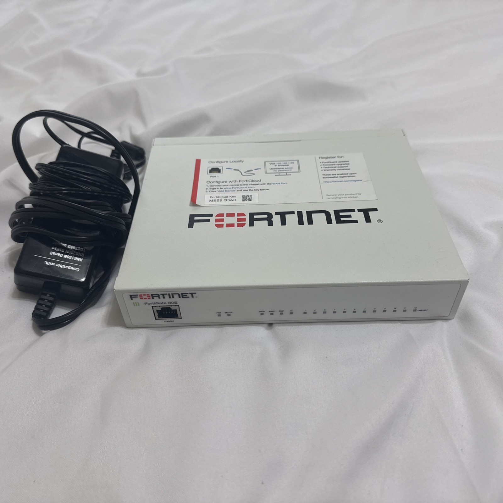 Fortinet Fortigate FG-80E Firewall Network Security Appliance With AC Adpater