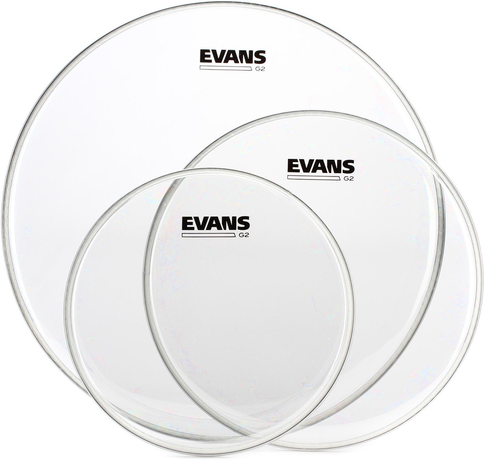 Evans G2 Clear 3-piece Tom Pack - 10/12/16 inch + Evans TT08G2 Value Bundle