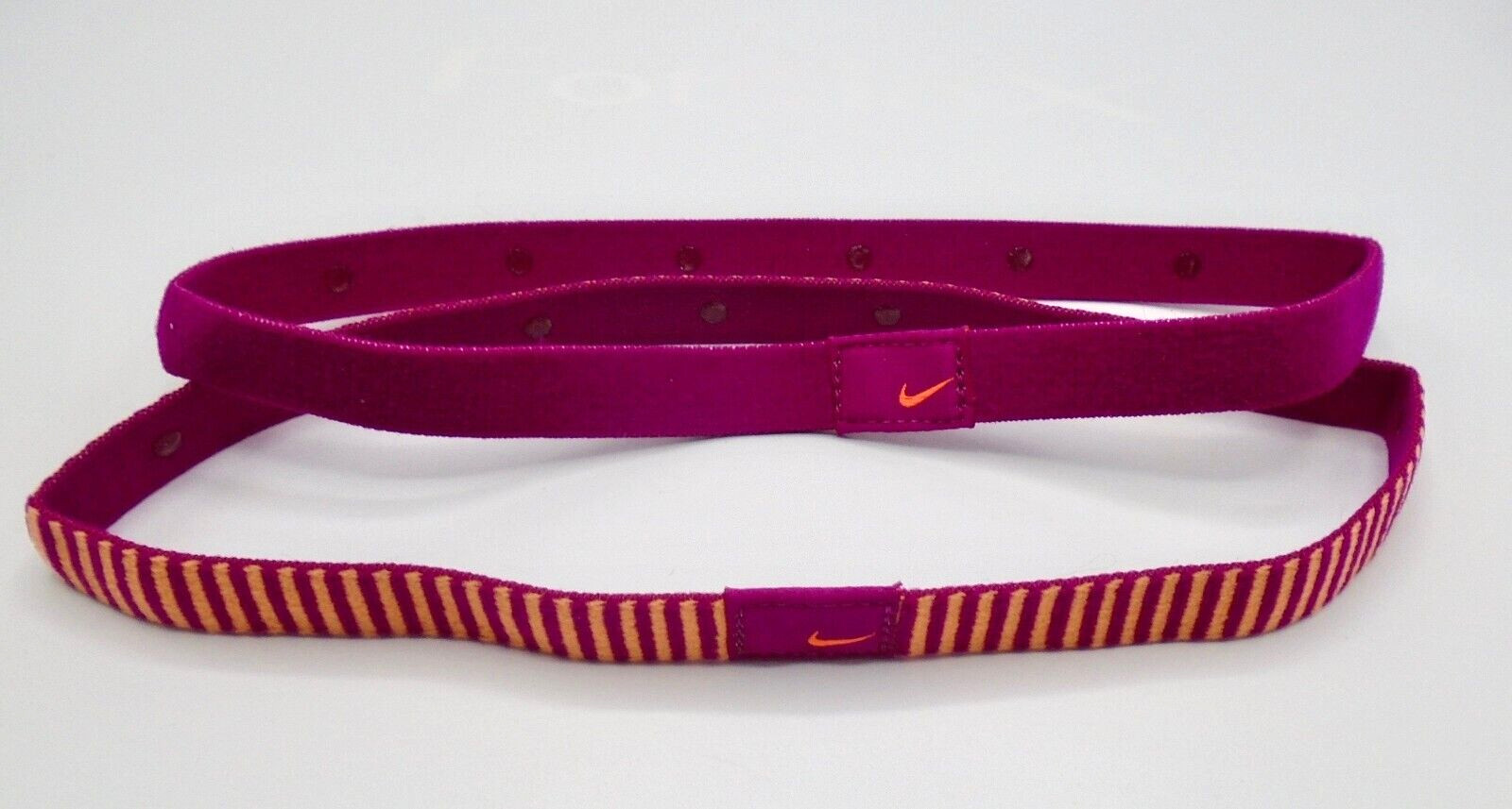 Nike Headband 2 Pack Adult Sport Stripe Hairbands Bright Magenta/Atomic