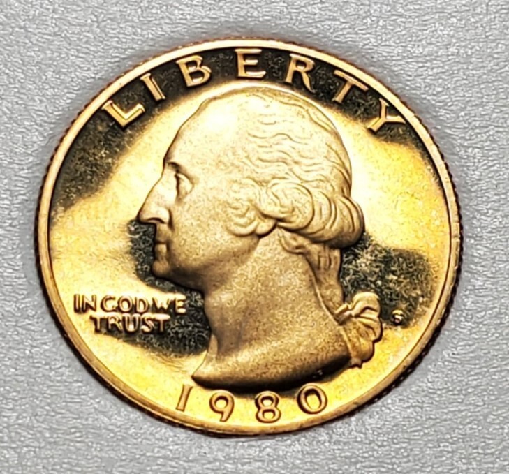 TONED 1980 S WASHINGTON QUARTER PROOF UNC #C3041