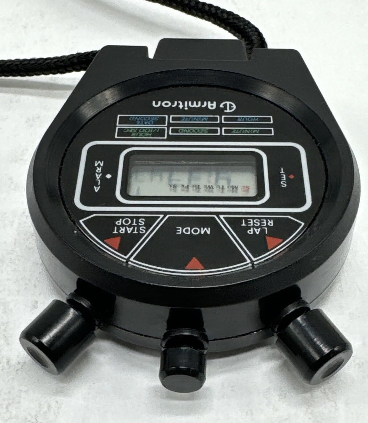 Armitron Date Lap Stopwatch Stop Watch Clock Alarm NEW BATTERY