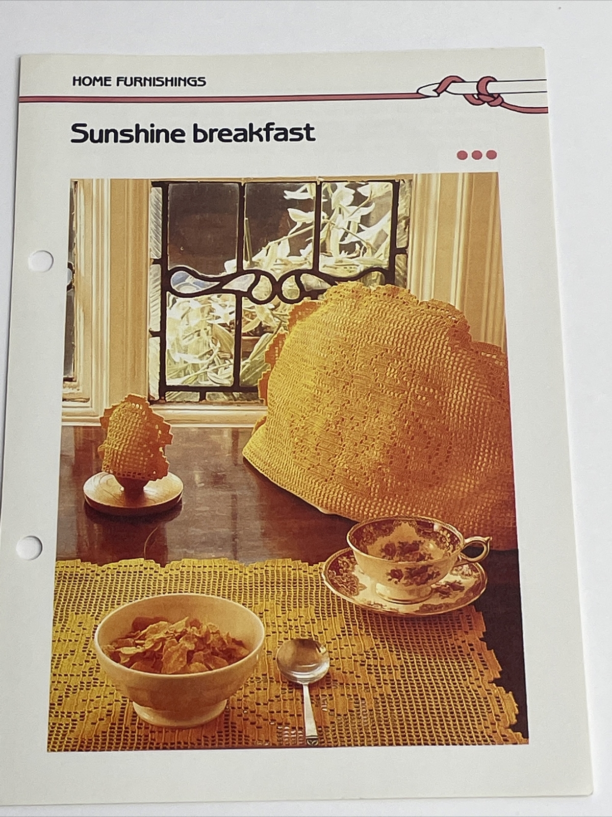 Marshall Cavendish Sunshine Breakfast Placemat Tea Cozy  Crochet Pattern