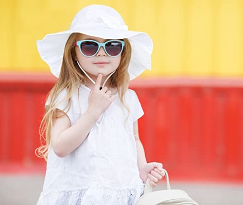 Baby Girl Sun Hat with UPF 50+ Outdoor Adjustable Beach 6-12 Months Light Pink